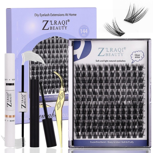 DIY Eyelash Extension Kit C Curl Individual Lash Clusters Kit 144pcs