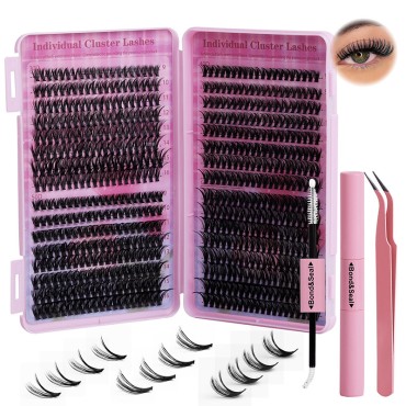 Eyelash Extension Kit DIY 640pcs 9-16mm 30D 40D 50D Lash Clusters Kit