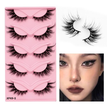 Fox Eyelashes Cat Eye False Lashes Fluffy Natural Look 5 Pairs
