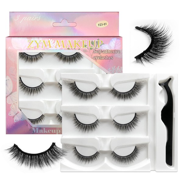 Natural Self Adhesive Lashes Wispy Reusable Fluffy False Eyelashes Natural Self Adhesive Lashes Wispy Reusable Fluffy False Eyelashes