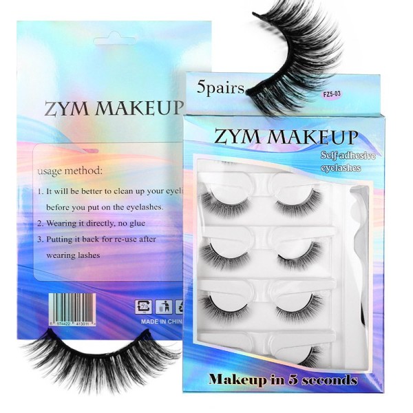 Self Adhesive Eyelashes Reusable Press On False Lashes 5 Pairs Self Adhesive Eyelashes Reusable Press On False Lashes 5 Pairs