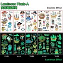 50 Sheets Luminous Tattoos for Kids Cartoon Temporary Tattoo Stickers