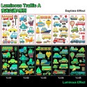 50 Sheets Luminous Tattoos for Kids Cartoon Temporary Tattoo Stickers