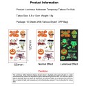 Luminous Halloween Temporary Tattoos for Kids Birthday Party 10 Sheets Luminous Halloween Temporary Tattoos for Kids Birthday Party 10 Sheets