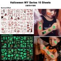 Luminous Halloween Temporary Tattoos for Kids Birthday Party 10 Sheets Luminous Halloween Temporary Tattoos for Kids Birthday Party 10 Sheets